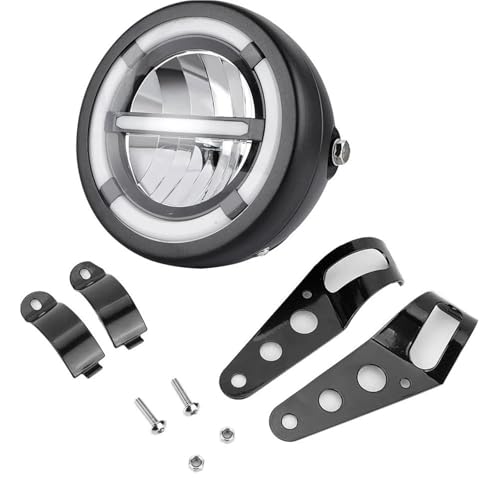 Feux de travail pour moto Café Racer avec supports de 35 à 43mm et halo de jour