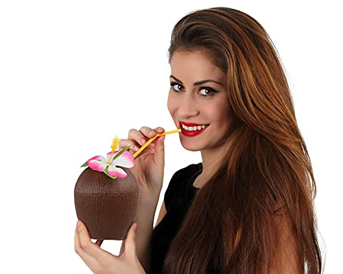 ATOSA Verre noix de coco avec fleur - 10x11 cm