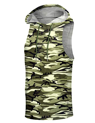 Shirts Sleeveless With Hood For Men Sleeveless Running Shirts Men Camouflage #TOP2