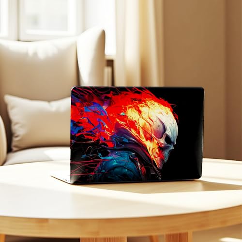 Image of NoWorries Laptop Skin for 15.6 & 14 Inch Laptop | Motivational, Superhero, Sports & Graphic Design Laptop Sticker Wrap | Premium Vinyl Laptop Cover (Ghost Rider, 15 x10inches)