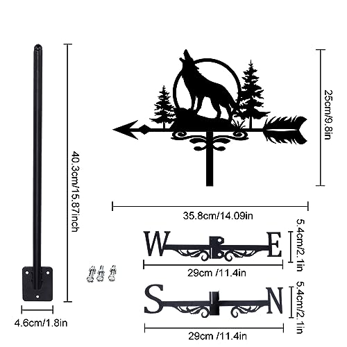 SUPERDANT-Wolf-Weather-Vane-Moon-Wrought-Iron-Wind-Vane-Forest-Garden-Weathervane-Wind-Direction-Indicator-for-Outdoor-Roof-Paddock-Decoration SUPERDANT Wolf Weather Vane Moon Wrought Iron Wind Vane Forest Garden Weathervane Wind Direction Indicator for Outdoor Roof Paddock Decoration