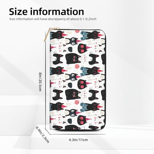Wallet Women - Colorful Cats Cute Print Leather Wallet Large Capacity Bifold Long Ladies Wallets With Zipper2
