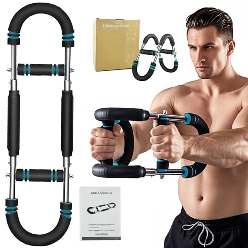 Twister Arm Trainer, 40-100lb Adjustable Chest Workout Equipment Portable Arm Trainer Exercise Fitness Equipment Detachable Power Twister Bar for Men at Home Office Anywhere