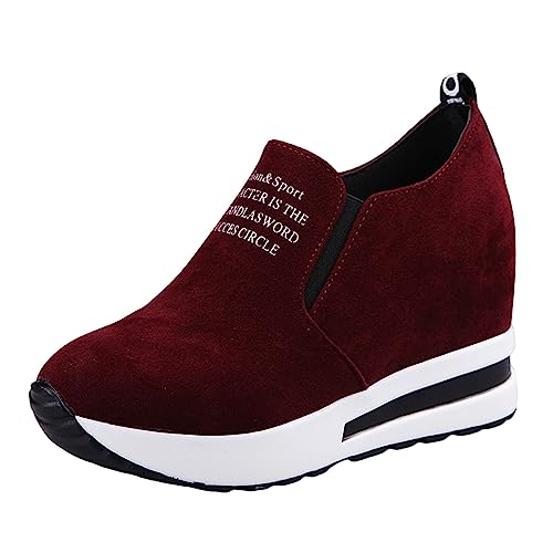 Zapatillas de mujer con tacón de cuña para el tiempo libre, zapatillas de moda cuñas, ligeras, gruesas, con cojín de aire inferior, zapatillas deportivas, cómodas, antideslizantes, zapatillas de