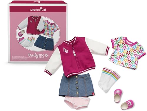 American Girl Truly Me, 18-inch Doll Clothes, AG Star Squad Outfit, with Varsity Jacket, 4 Pieces, Ages 6+