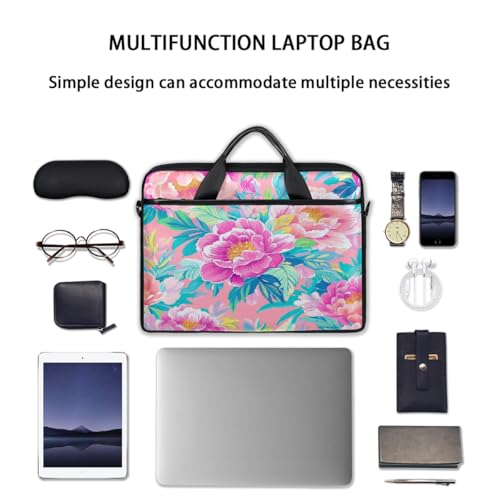 Maletín para portátil de 15 pulgadas Colorful Peony miniatura 7