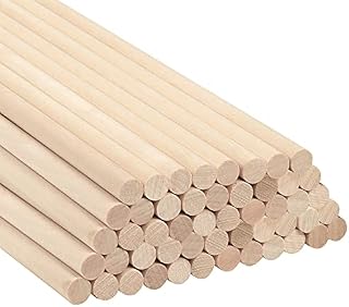 Belle Vous Natural Round Wood Dowel Rods (50 Pack) - 30cm / 12 Inches - Extra Long Unfinished 10mm Wooden Craft Sticks - Dowels for Woodcraft, Art Projects, Decorations & DIY Crafts