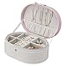 Produktbild Kosmetiktäschchen Schminktasche Damen Schmuckschatulle Ovale schmuckschatulle hochzeitsgeschenk Make-up Box Damen tragbare Leder aufbewahrungsbox rosa 23X17.5X9.3CM