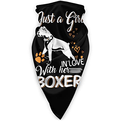 Just Girl in Love with Her Boxer Dog Windproof Dustproof Shield Scarf Face