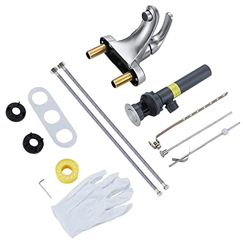 Wowow Bathroom Faucet 1 Handle Low Arc Single Handle 4 Inch Centerset Bathroom Sink Faucet With Pop Up Drain Assembly Basin Mixer Tap Brushed Nickel Vanity Faucets #TOP6