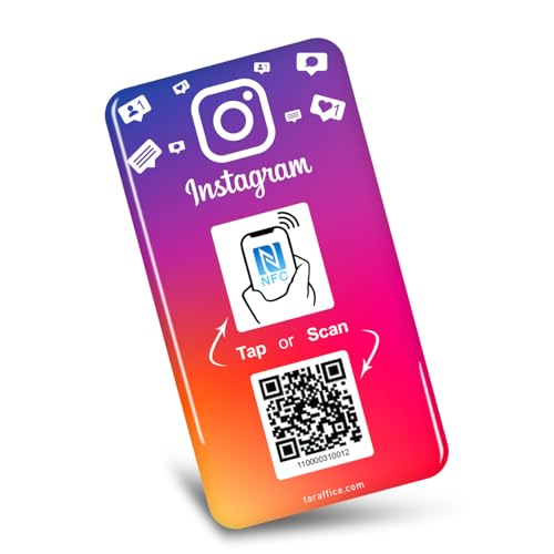 TARAFFICE - Placa NFC Instagram en Epoxy | Compatible con iPhone y Android | Para comercios,...