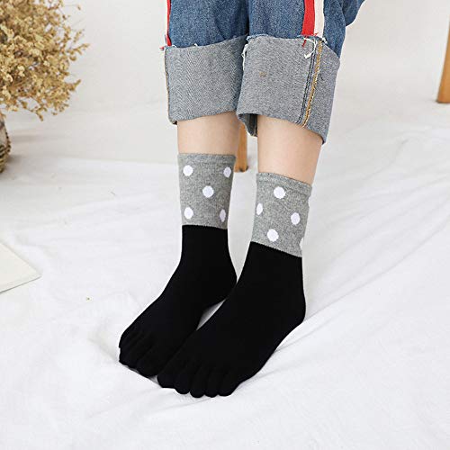 Image of ZAKASA Womens Toe Socks Funny Cat Dog Print Cotton Five Finger Socks Novelty Athletic Running Crew Ankle Socks Size 6-9