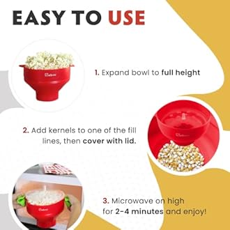 Original Salbree Microwave Popcorn Popper, Silicone Popcorn Maker, Collapsible Bowl BPA Free - 20+ Colors Available (Chocolate)