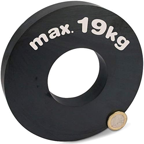 Ceramic Ring Magnet Ferrite Y30 - Ø 140 x 63 x 17mm - Adhesive Force 19kg - Magnetic Rings - Hard Ferrite Permanent Magnets - Max. Temperature: 250°C - Quality: Anitsotrop - Axially magnetized