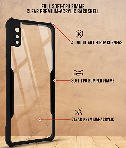 Image of Jkobi Back Cover Case for Realme 3 | Realme 3i (Crystal Glass Back | Camera Protection | Shockproof Bumpers | Professional Black)