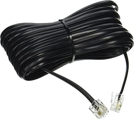 Image of 10M Telephone Cable Line Cord 1 Cable + 1 Coil Cord /Handset Wire +1-2 Way Dabbi+1 Rj11 Cable Extension For Landline,Phone,Modem(Pack Of 4 Item).,Black