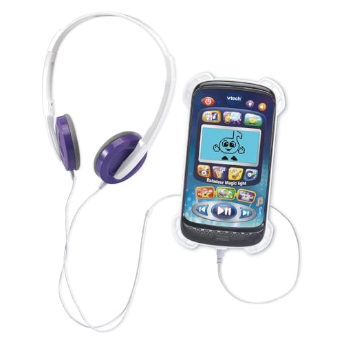 VTech - Baladeur Magic Light, Baladeur Musical Enfant avec Casque Audio, Écran Rétroéclairé, Effets Lumineux, Musiques et Jeux Éducatifs, Cadeau Enfant de...