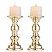 Produktbild Nuptio 2 Stück Gold Metall Säulen Kerzenhaltern, Hochzeit Mittelstücke Kerzenständer Kerzenständer Weihnachten Dekoration Ideal für Hochzeiten Besondere Anlässe Partys (Passend für 50mm Dia Kerze)