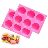 MoldFun 2-Pack 3D Macaroon Silicone Mold for Fondant, Macaron Hamburger Baking Molds, Candle, Muffin, Cake Decorating, Chocolate, Candy, Polymer Clay, Mini Soap, Bath Bomb