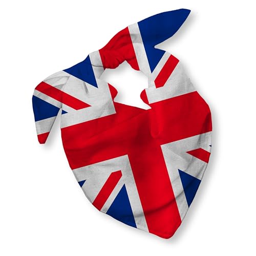 1 Pack Union Jack Bandana for Men Women and Dogs Gift Packaging - 55x55 cms 100% Cotton - UK Flag Accessory British Scarf Headband Neckerchief Hair Face Covering