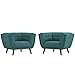 Furniture XO Sprightly 2 Piece Upholstered Fabric Armchair Set WL-03946-MW