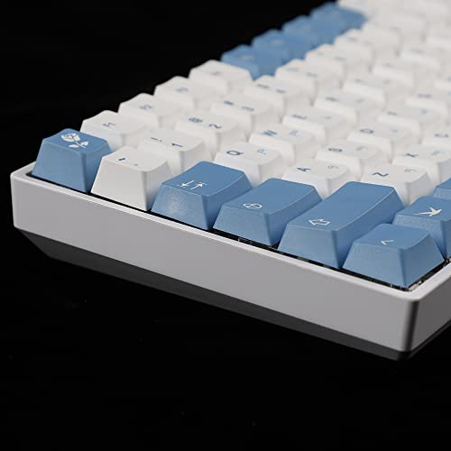 Image of YMDK 143 Sea Fog Love Letter Cherry Profile Dye Sub Thick PBT 5 Sides Mac Keycaps Set for ANSI 104 87 61 96 75 GMMK NCR80 Mx Keyboard