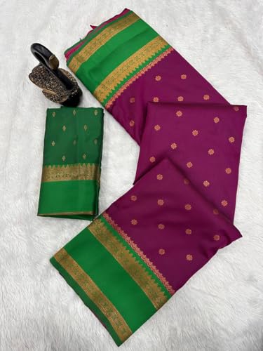 Image of Dharmavaram Pattu Paithani Saree Pure Silk Zari Weaving Floral Border Rich Pallu With Blouse Piece