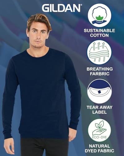 Gildan 5400 Multipack Men's Bulk Long Sleeve T-Shirt 1-10 Pack - Create Your Own Color Set - G5400 Heavy Cotton Crewneck Tee4