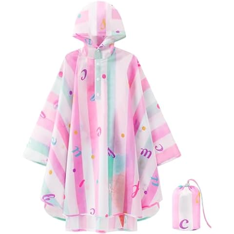 WAWSAM Kids Ice Cream Rain Poncho Cover