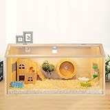 Hamster Cage Chewproof, Large Habitats Enclosure, Panoramic Vision, Openable Skylight, for Guinea Pig, Chinchilla, Gerbil(80x40x40cm)