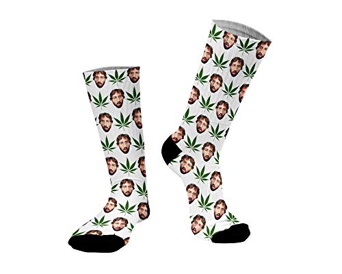 LIEBTASTISCH - Cannabis + Gesicht auf Socken - aussergewöhnliches Geschenk - lustig - scherz - Geschenkidee Cover