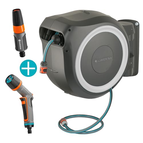 Gardena Wand-Schlauchbox RollUp L mit 30 m Schlauch und Zubehör