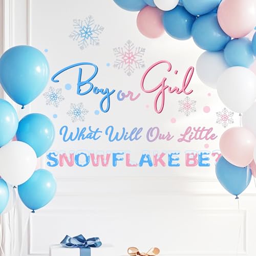 Sticker para fiesta revelación género copo de nieve miniatura 2