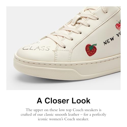 Coach Women's High Line Sneaker with Sketch Print, Charcoal/Black, 74