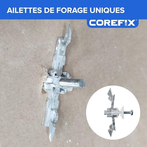 Fixation plaque de plâtre Corefix Spike lot de 24 ancrages muraux avec vis M5 - 7