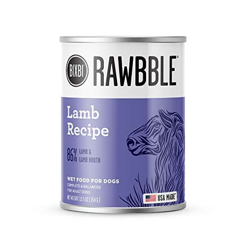 bixbi rawbble grain-free canned wet dog food lamb recipe 125 oz cans pack of 12