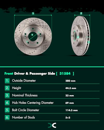 Image of SCITOO Brake Kits Front Rear Brake Rotors Brake Pad:31584;31603;D1543;D1544 | Fit For Hyundai For Elantra 2011-2016,For Elantra Coupe 2013-2014,For Elantra GT 2013-2015,For Veloster 2012-2016