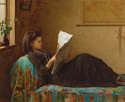 Nouvelles intéressantes par Eastman Johnson affiche art pour bureau