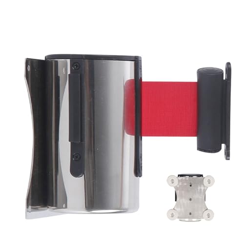 CAIFEXUE Retractable Wall Barrier, Wall Mount Crowd Control Wall Retractable Belt, Safety Belt, Caution Belt for Grocery Retail Store Stadium/3 Meters
