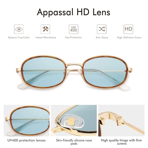 Retro Oval Sunglasses for Women Men Trendy Large Round Y2k Sunnies AP3681