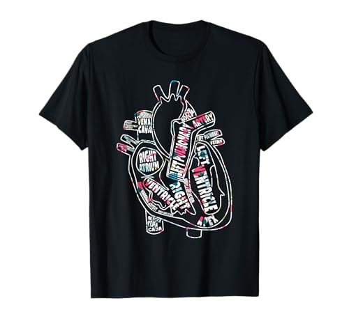 Enfermera cardíaca anatómica del corazón Partes de la enfermera cardíaca del corazón Camiseta