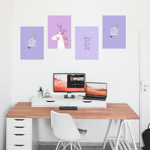 Image of CodersParadise Pack of 6 - Pastel Art Wall Posters 8x12 inch (A4 Size) Included Glue dots Wall Decor Posters Wall Art For Bedroom, Living room, Office