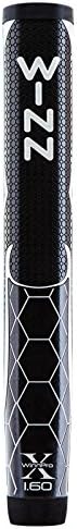 Winn Pro X Putter Grips, 1.60-Inch, Black/Silver