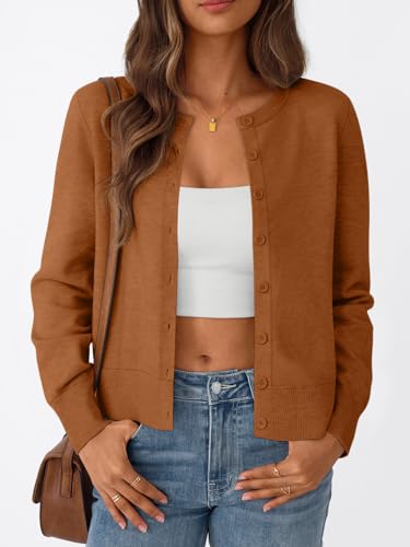 Image of Trendy Queen Lightweight Cardigan Sweaters for Women 2026 | Soft Knit Button-Down, Classic Fit Open-Front Layering Piece for Fall, Winter & Office Wear