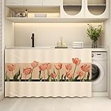 ✔Beau et pratique: Le rideau d'armoire de cuisine bloque l'intimité et évite l'encombrement, avec un effet décoratif parfait. Si vous avez besoin d'un effet plissé, vous pouvez acheter une taille plus grande (toutes les tailles sont après pose à plat.)