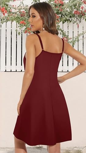 Image of elescat Womens Summer Dresses Spaghetti Strap V Neck Casual Sleeveless Sundress Beach Cover Ups with Pockets 2026