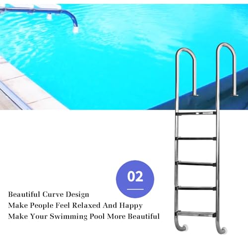 Barandal para piscina de 3 escalones XLTFUC acero inoxidable miniatura 4