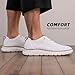 Mens Fashion Oxfords Casual Shoes Business Walking Dress Slip on Work Sneakers Mesh Comfortable Lightweight Soft Sole White