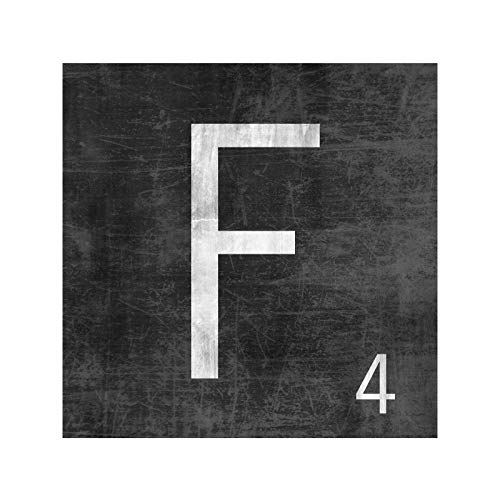 Fichas metálicas Scrabble color F negro 4x4 miniatura 1