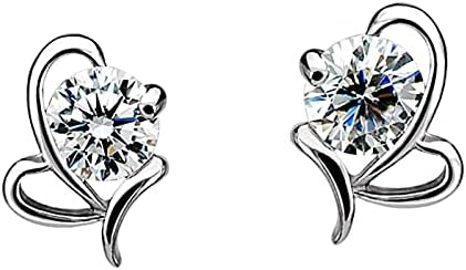 925 Sterling Silver Earrings, Infinity Love Heart-shaped Birthstone Crystal Earrings Jewelry Gifts for Mom Women Wife Girls Lady Her